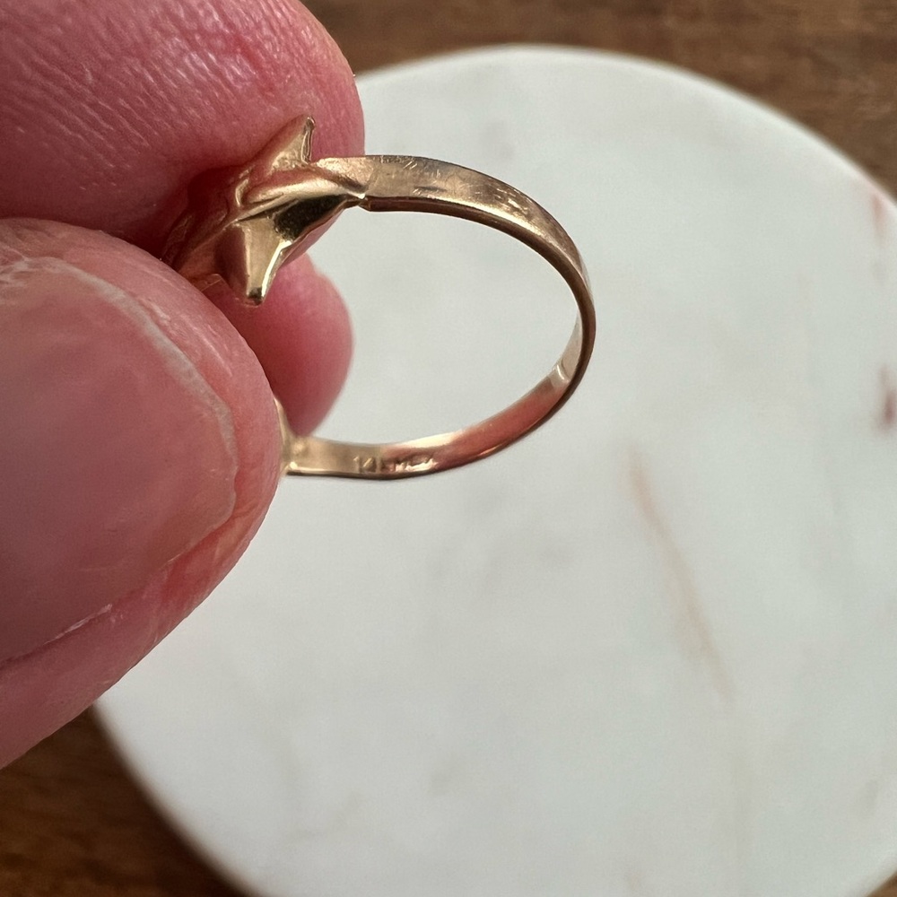 14K Gold Star Sun Moon Ring - Picture 5 of 7